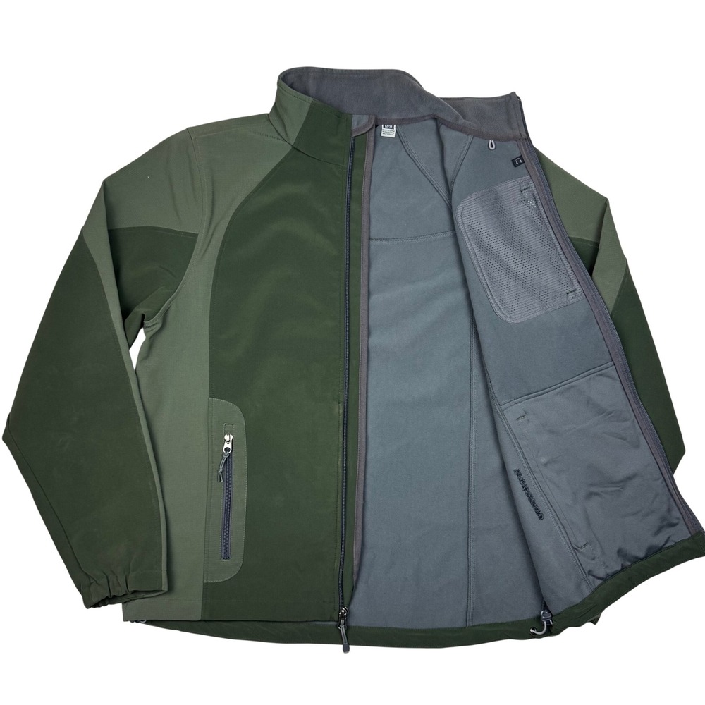 Black Diamond Fleece Lined Full Zip Jacket Mens Medium Green Zip Pockets Outdoor